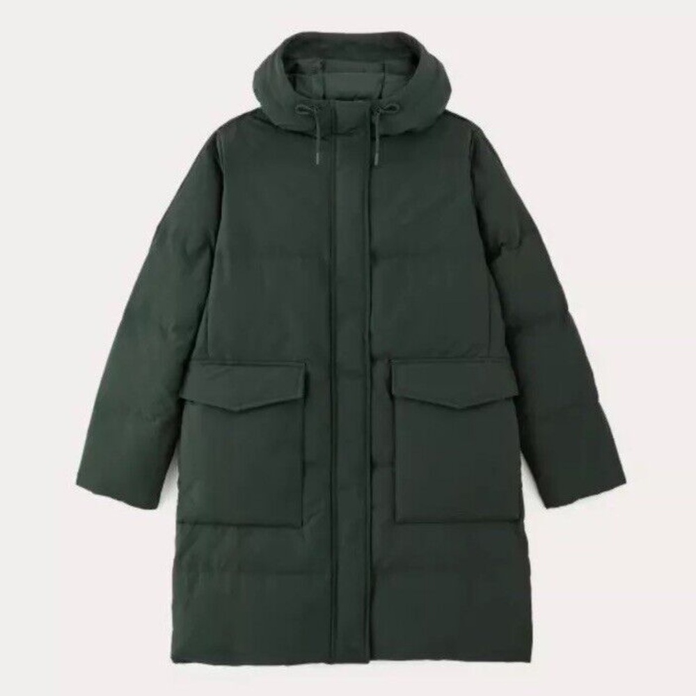 NWT Everlane Long Puffer Down Parka Scarab Green Size M Women’s